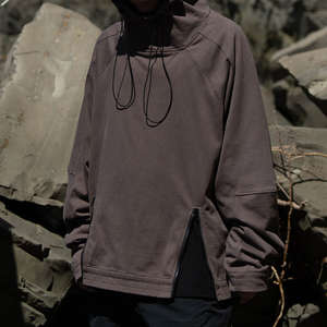 Poids lourd 100% pur coton logo personnalisé hommes couleur unie goutte épaule Baggy coupe régulière en relief brodé automne sweats à capuche - Product Image 1