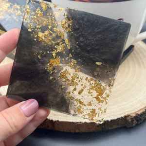 Colorful <b>resin</b> coaster set with abstract marble design handmade <b>epoxy</b> mats perfect <b>for</b> living room <b>table</b> and gifting purpose - Product Image 3