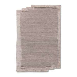 Tapis en laine tissée plate Nomadic Threads PDJW-122 gris et noir, doux, pour la décoration intérieure du salon, de la salle à manger et de l'extérieur, en jute - Product Image 1