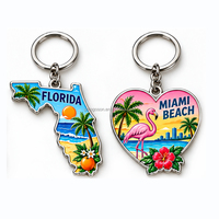 Gantungan Kunci Bentuk Plat Nomor Mobil Florida, Cenderamata Perjalanan Amerika Serikat, Cetak Kustom Grosir, Warna Oranye, Nama Negara Bagian Sunshine State, Bentuk Persegi, Miami