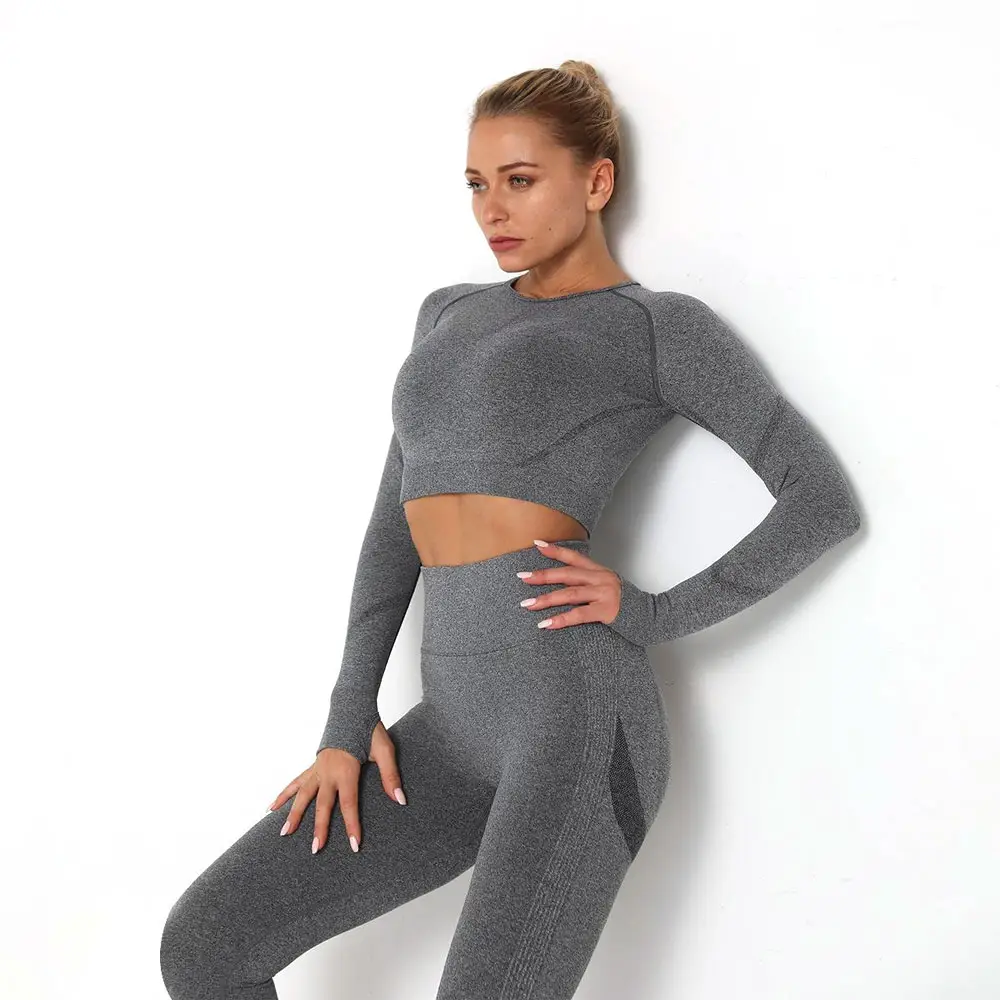 Yoga Sport Set Women And Gym Leggings High Waist Fitness Clothing Gym Running Yoga Set Wholesale