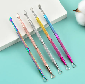 Professional Metal <b>Nail</b> <b>Cuticle</b> <b>Pusher</b> Curved Stainless Steel <b>Nail</b> <b>Pusher</b> Art Tool for Dead Skin Removal Finger Use - Product Image 4