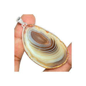 Colgante de ágata de Botsuana Natural, Ojo de Plata de Ley 925, joyería a la venta al mejor precio - Product Image 5