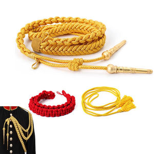Lami's Industries Cordon de lingot français en mylar d'or personnalisé Embouts métalliques Aiguillette tricotée à la main Uniforme de cérémonie - Product Image 5