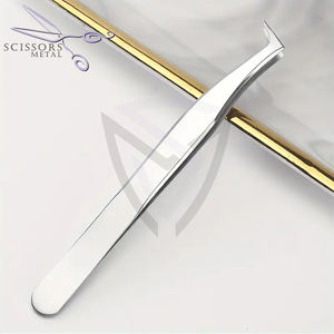 Nouvelles pinces à épiler de précision en acier inoxydable de qualité chirurgicale, durables, avec poignée diamantée, pour extensions de cils, emballage personnalisé écologique - Product Image 1