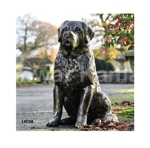 Sculptures de chien en or brossé robuste de haute qualité pour décor de parc de patio de jardin de jardin à la maison - Product Image 6