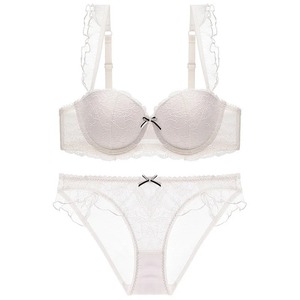 Culotte soutien-gorge pour femmes en dentelle, broderie creuse, sans armatures, lingerie noire, ensemble pour femmes - Product Image 6