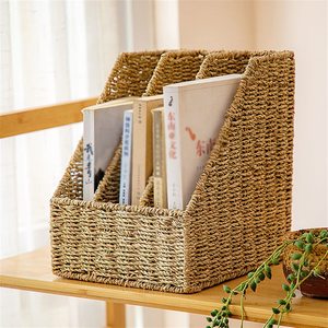 Woven seagrass file stand desk accessories sea grass leaflet book holder tabletop organizer - Product Image 6
