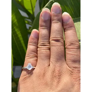 Bague en Pierre de Lune Arc-en-ciel Naturelle, Argent Sterling 925, Bague Artisanale en Pierre Précieuse, Fournisseur de Bijoux en Gros - Product Image 6