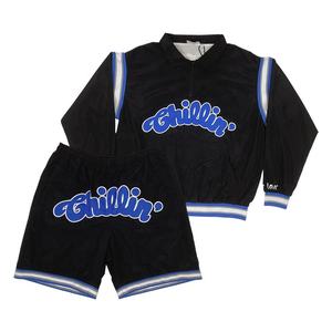 Nouvel ensemble de survêtement décontracté 2 pièces style chinois, respirant, coupe-vent et séchage rapide, avec veste et short, idéal pour le jogging - Product Image 1