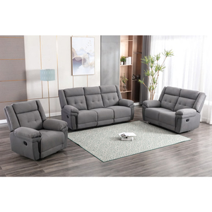 Moderno y Elegante Conjunto de Sofás Reclinables Modulares 3 2 1, Muebles de Sala de Estar con Portavasos, Cómodo Conjunto de Sofás Reclinables de Tela - Product Image 1