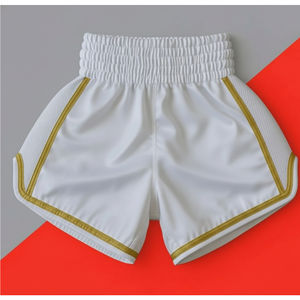 Custom Made Muay Thai Boxing <b>Kickboxing</b> Competition Training <b>Shorts</b> 100% Polyester Solid Quick Dry Waterproof Stretch Breathable - Product Image 2
