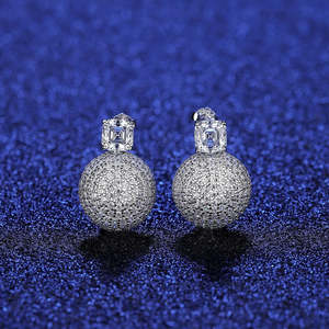 NOVAMART Fine Asscher Cut Moissanite <b>Drop</b> Earrings 2 Carat Wholesale Export - Product Image 2