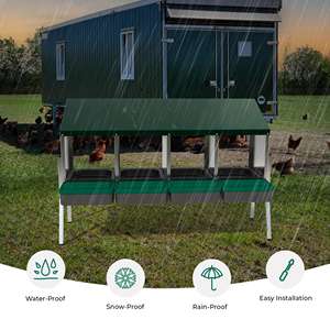 Poulailler en métal rouge MG04-L : <span class=keywords><strong>abri</strong></span> élégant pour <span class=keywords><strong>poules</strong></span> - Product Image 3