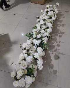 Chemin de table floral rose Swag fleur arc décor floral artificiel pour la fête de mariage route plomb fleur décor mariage toile de fond flux - Product Image 3