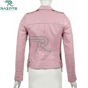 2025 New Arrival Luxury Women's Sheep Skin <b>Leather</b> Jacket Solid Pattern Zipper Closure Breathable Stylish for Winter Plain Dyed - Product Image 2