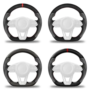 Volante ergonómico de fibra de carbono con cuero diseñado para un manejo más rápido Compatible con MAZDA 3 MK3 - Product Image 2