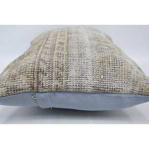 Almohada de retazos Kantha de lana Beige, 16x24 pulgadas, bordado, patrón de tejido Floral Vintage, para el hogar bohemio, sofá, estampado cuadrado a cuadros - Product Image 5