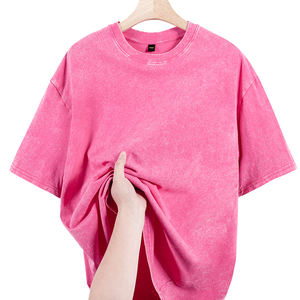 Custom Acid Washed <b>Vintage</b> <b>T</b>-<b>Shirt</b> 100% Cotton Loose Fit with Solid Pattern Your Own Brand Logo Oversize <b>T</b>-<b>shirt</b> Wholesale - Product Image 2