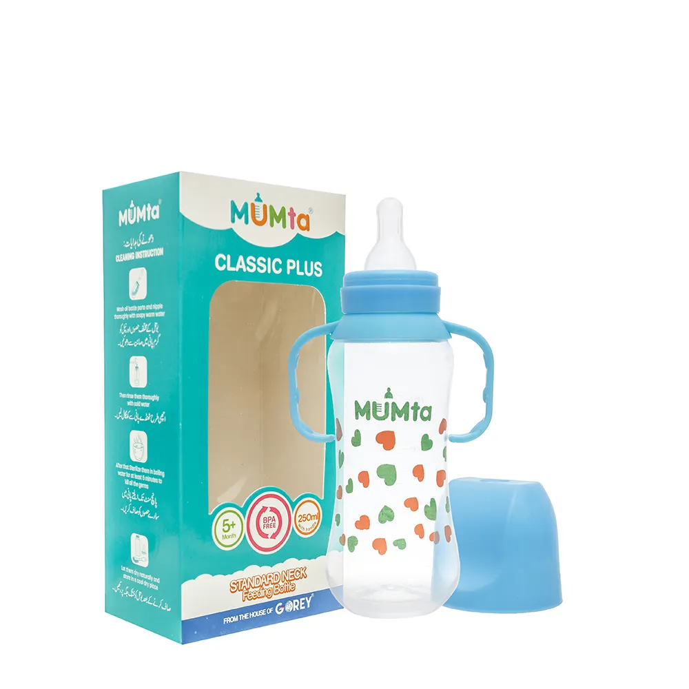 Mumta CLASSIC FEEDER PLUS 250ML In Blue Bottle High-Quality Food-Grade Polypropylene BPA Freematerial Baby Product Feeder