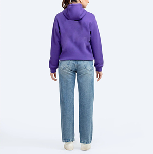 Prix de gros, sweat-shirt uni violet royal délavé à l'acide, sweat-shirt d'hiver, qualité supérieure OEM, cordon de serrage, streetwear, écologique pour - Product Image 2