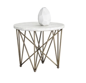 Tablw café design de luxe avec dessus en marbre blanc avec forme et taille personnalisées, utilisez le salon de l'hôtel à domicile disponible à bon prix - Product Image 6