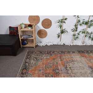 Grand tapis turc 6,3x9,4 pi (192x287 cm), tapis en laine vintage orange camouflage - Product Image 5