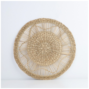 Napperon rond en jonc de mer tissé à la main de style Boho pour accessoires de cuisine sous-verres en jonc de mer tapis de plaque de chargeur Vietnam - Product Image 1