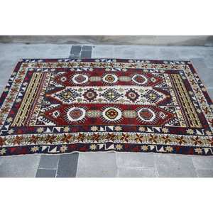 พรมขนแกะลายชาติพันธุ์พรมสี่เหลี่ยมสีแดงขาว7.3ft 4.4ชิ้นสไตล์ตุรกีพรมขนาดใหญ่สำหรับโถงทางเดินห้องนั่งเล่นรุ่นใหม่ - Product Image 3