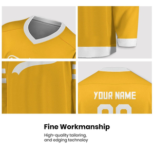 Maillot de hockey sur glace personnalisé professionnel 100% polyester, broderie personnalisée, respirant, fabriqué au Pakistan, respirant - Product Image 5