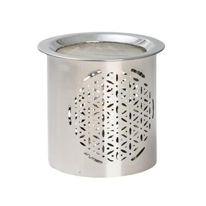 Quemador de incienso de latón negro Quemador de carbón Quemador de cono con base de hierro con diseños de trabajo manual - Product Image 3