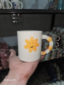 Tasse à café drôle fabriquée à la main en gros juste un rayon de soleil sourire tasse en céramique tasse du matin ensoleillé, - Product Image 3