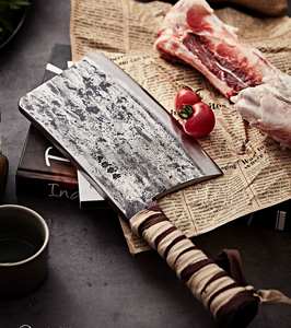 Couteau à découper artisanal en acier inoxydable personnalisé avec manche en cuir, design ambidextre, lame de 7 pouces pour la cuisine et la chasse - Product Image 2