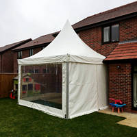 Carpa Pagoda Resistente a los Rayos UV con Estructura de Aleación de Aluminio Resistente al Viento de 3m*3m, Toldo de PVC Blanco, ONE EVENT Supply