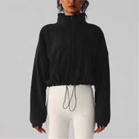 Veste de sport pour femme PASUXI, logo personnalisé, polyester, fermeture éclair, sweat-shirt ample, vêtements de fitness, haut de yoga, OEM