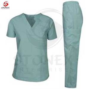 100% Cotton Stretchy All Black <b>Scrubs</b> <b>Sets</b> for Women and Men Casual Style Solid Pattern Medical Nursing Uniforms 2026 - Product Image 4