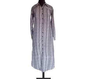 Belle robe abaya décontractée en mousseline de soie pour les femmes musulmanes optimale pour les chaudes journées d'été Style traditionnel Boutons avant imprimés ODM - Product Image 1