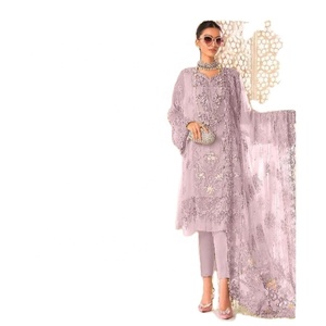 Nuevo traje paquistaní Georgette bordado con trabajo hecho a mano cosido Santoon inferior con bordado de organza Dupatta - Product Image 1