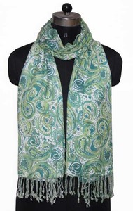 2025 Custom Women's 100% Satin Viscose Pashmina <b>Shawl</b> Wrap Printed Leaf Pattern Warm Casual Winter Scarf Traditional Tassel - Product Image 5