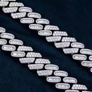 Trendy Unisex Luxury Silver Cuban Link Chain D Color VVS Tachonado Diamond Tester Check Moissanite para boda - Product Image 2