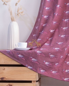Cortinas de algodón 100% hechas a medida con estampado floral y de aves, ideales para decoración del hogar. - Product Image 4