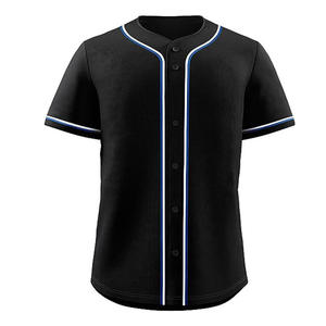 Camisetas de béisbol negras personalizadas camisetas de béisbol 100% poliéster venta al por mayor clásico Vintage equipo uniforme de béisbol ropa deportiva adultos - Product Image 1