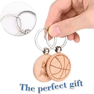 Porte-clés de basket-ball Tienphong cadeaux de joueur de basket-ball en bois porte-clés d'impression Double face pour cadeaux d'équipe ornements de basket-ball - Product Image 6