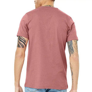 T-shirt décontracté à col en V et contraste avec côtes pour hommes, maillot simple nouveau style avec logo personnalisé en tricot - Product Image 3