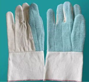 Guantes de aparejo canadiense Medio Forro de algodón Estándar Split Cuero de vaca Palma Seguridad industrial para negocios Trabajo de seguridad al aire libre - Product Image 4