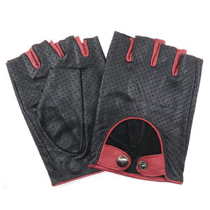 Sheepskin Leather Half Finger Driving Gloves Women's Sheepskin Summer Thin Breathable Anti-Slip Casual For Unisex Products. - Product Image 1