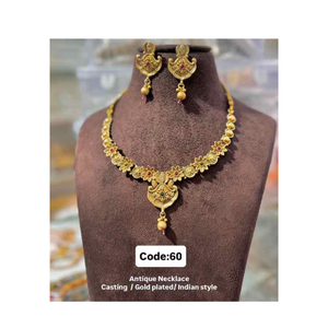 Elegant Bridal Antique Necklace <b>Set</b> with Heavy Look and Earrings Perfect for <b>Indian</b> Weddings Celebrations & Cultural Occasions - Product Image 1