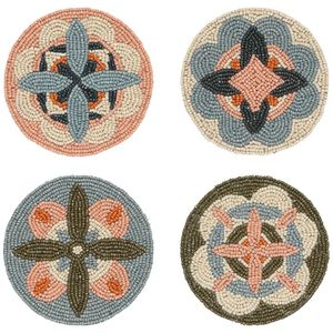 Travail manuel perlé broderie fleur Design quatre ensemble caboteur élégant fantaisie pour luxe thé Table décor belle dernière exclusive - Product Image 1