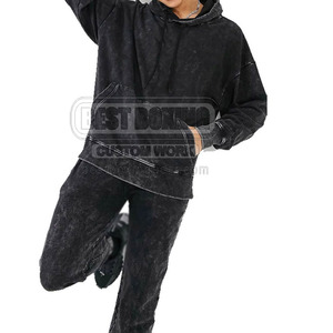 Survêtements de lavage à l'acide de haute qualité survêtements de lavage à l'acide de coton Polyester bas quantité minimale de commande haut à la mode pour hommes - Product Image 1