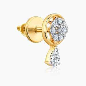 Boucles d'oreilles dorées florales en diamant cultivé en laboratoire Bijoux élégants pour femmes - Product Image 5